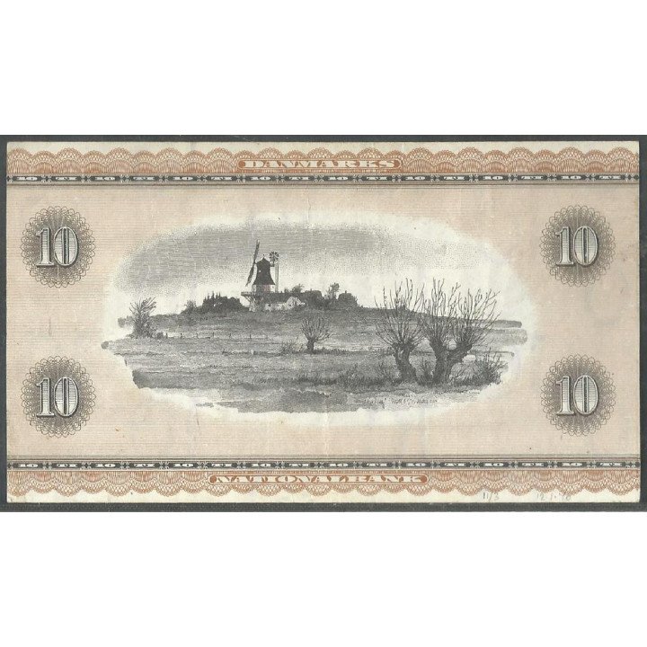 Dinamarca 10 Kroner 1969 P44ac reverso