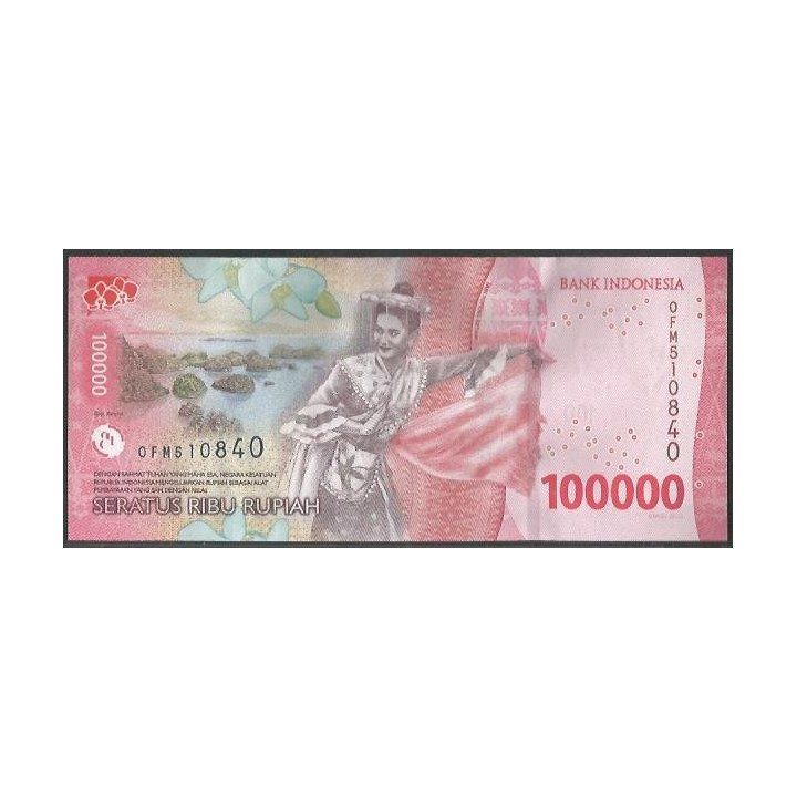 Indonesia 100.000 Rupias 2022 P168 reverso